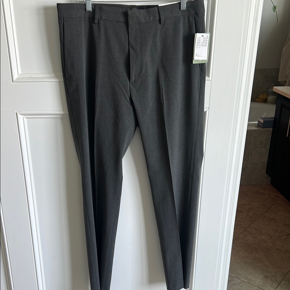 H&M Gray Dress Pants Classic Straight-Leg